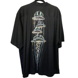 Tommy Bahama Relax Hand Painted Jelly Fish Silk Cotton Men’s Hawaiian Camp Shirt